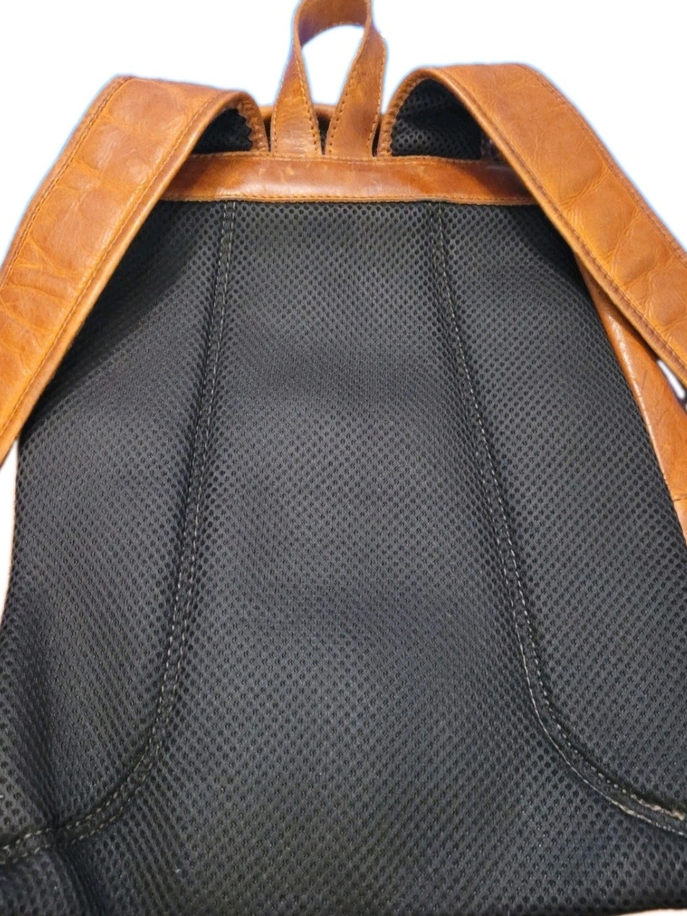 Vilenca Holland Genuine Leather Backpack Cognac Brown Distressed Travel Bag - Picture 2 of 8